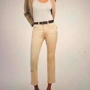 Madewell Kick Out Crop Jeans Coated Edition Summer Dune sz 29